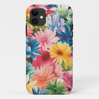 Capa Para iPhone 11 Padrão de Arte do Flor Laranja Amarelo Verde Cor-d