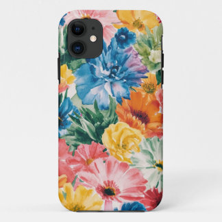 Capa Para iPhone 11 Padrão de Arte do Flor Laranja Amarelo Verde Cor-d
