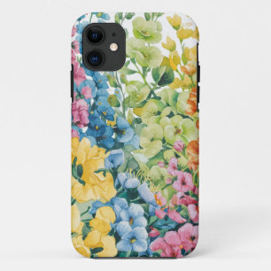 Capa Para iPhone 11 Padrão de Arte do Flor Laranja Amarelo Verde Cor-d