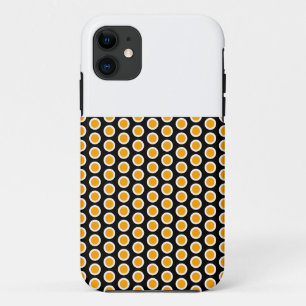 Capa Para iPhone 11 Padrão de arte geométrico em azulejos laranja pret