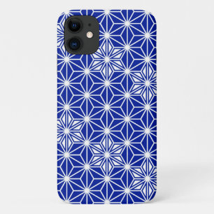 Capa Para iPhone 11 Padrão de Asanoha Japonês - azul de cobalto