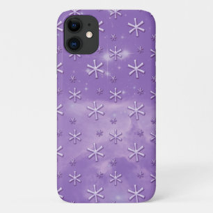 Capa Para iPhone 11 Padrão de Astrisk do Céu Estrelado Roxo
