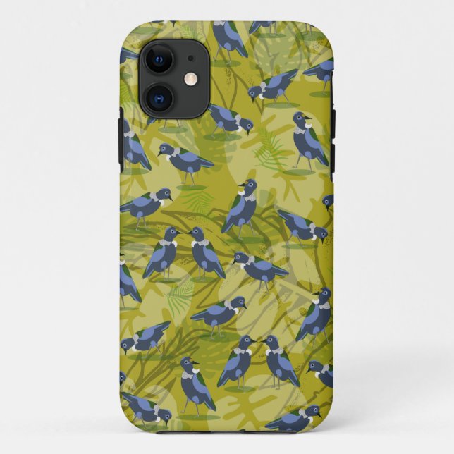 Capa Para iPhone 11 Padrão de Ave Tui Nova Zelândia (Verso)