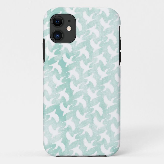 Capa Para iPhone 11 Padrão de Aves Humming (Verso)