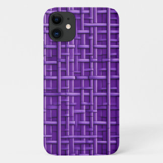 Capa Para iPhone 11 padrão de basketweave em roxo regal