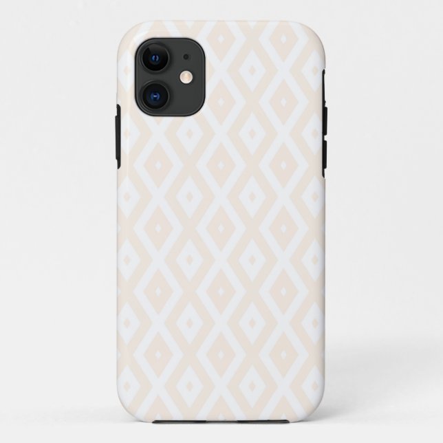 Capa Para iPhone 11 Padrão de bege e de diamante branco (Verso)
