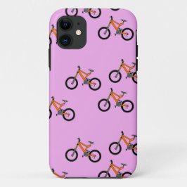 Capa Para iPhone 11 Padrão de bicicletas a rosa