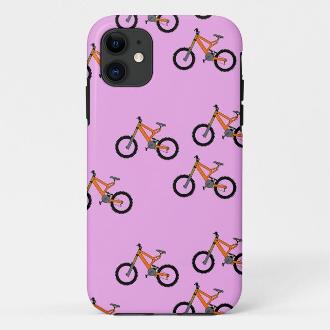 Capa Para iPhone 11 Padrão de bicicletas a rosa (Verso)
