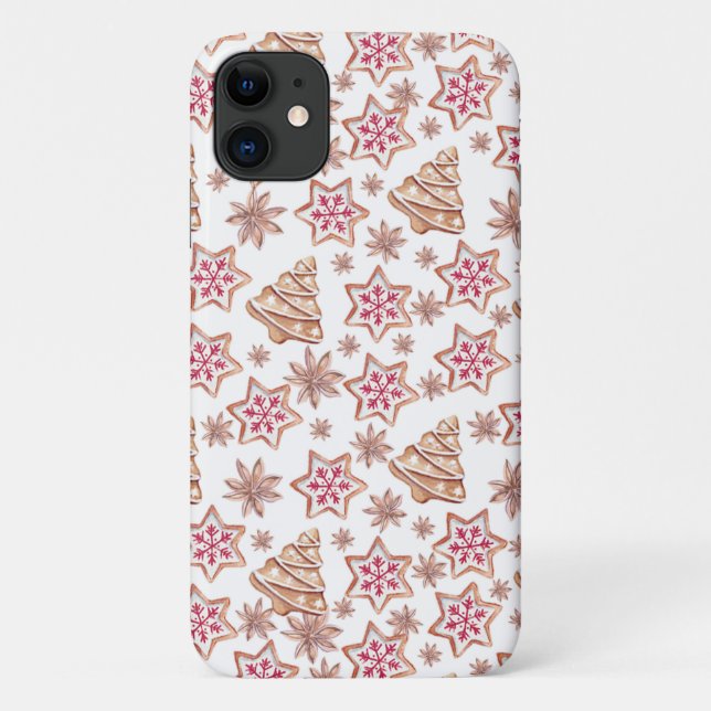 Capa Para iPhone 11 Padrão de Biscoitos de Natal Doce (Verso)