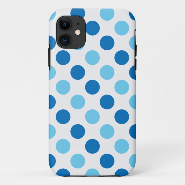 Capa Para iPhone 11 Padrão de bolinhas azuis (Verso)