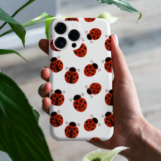 Capa Para iPhone 11 Padrão de Bolinhas de Red Ladybug Branco