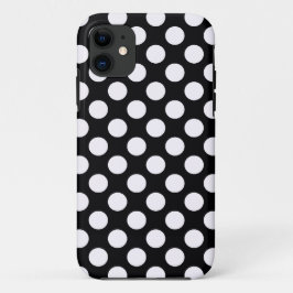 Capa Para iPhone 11 Padrão de Bolinhas preto e branco