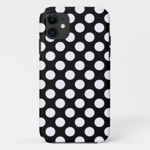 Capa Para iPhone 11 Padrão de Bolinhas preto e branco