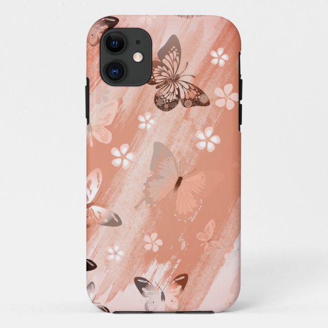 Capa Para iPhone 11 Padrão de borboleta 11 (Verso)