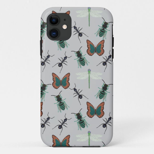 Capa Para iPhone 11 Padrão de borboleta colorida (Verso)