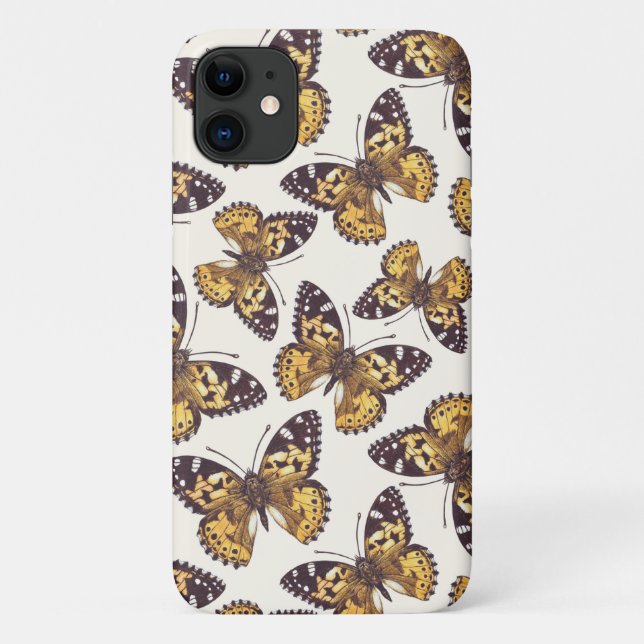 Capa Para iPhone 11 Padrão de borboleta-dama pintada (Verso)