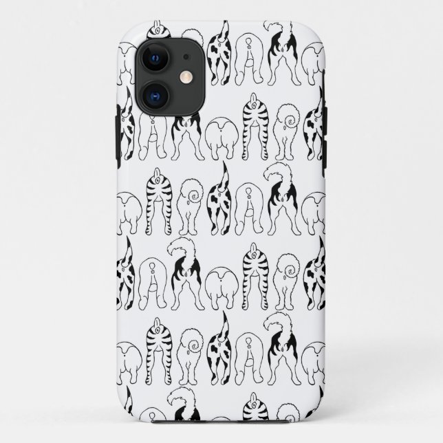 Capa Para iPhone 11 Padrão de Bumbuns de cães (Verso)