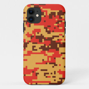 Capa Para iPhone 11 Padrão de Camo Digital de outono