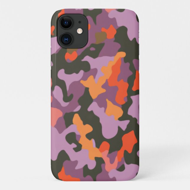 Capa Para iPhone 11 Padrão de Camo multicolorido brilhante (Verso)