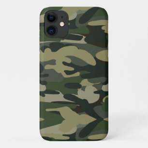 Capa Para iPhone 11 Padrão de Camuflagem Militar Verde