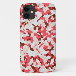 Capa Para iPhone 11 Padrão de camuflagem vermelha