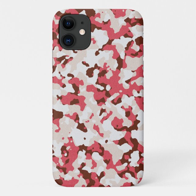 Capa Para iPhone 11 Padrão de camuflagem vermelha (Verso)