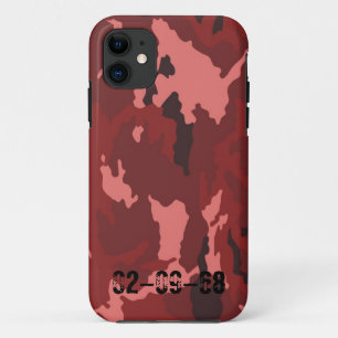 Capa Para iPhone 11 Padrão de camuflagem vermelha