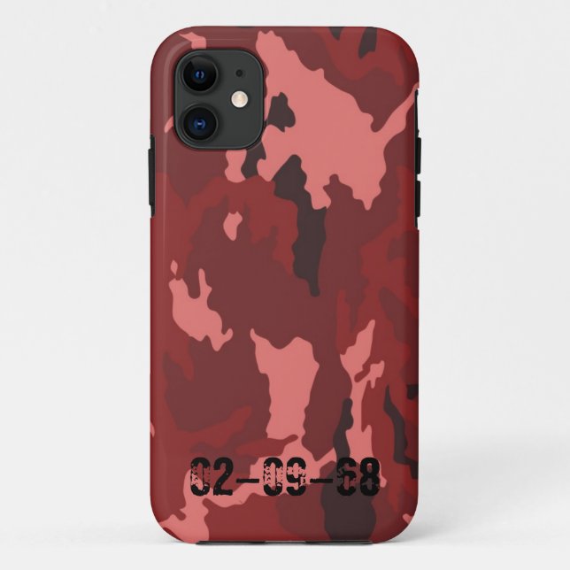 Capa Para iPhone 11 Padrão de camuflagem vermelha (Verso)
