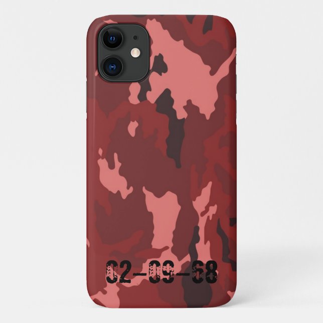 Capa Para iPhone 11 Padrão de camuflagem vermelha (Verso)