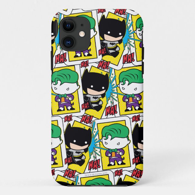 Capa Para iPhone 11 Padrão de Cartão de Reprodução de Chibi Joker e Ba (Verso)