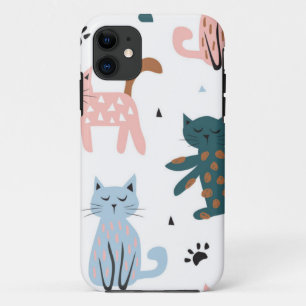 Capa Para iPhone 11 Padrão de Cat