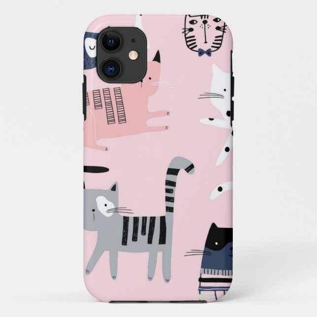Capa Para iPhone 11 Padrão de Cat (Verso)