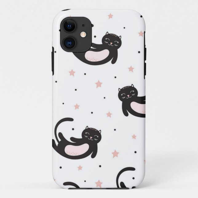 Capa Para iPhone 11 Padrão de Cat (Verso)