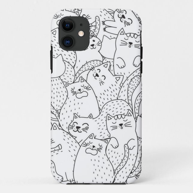 Capa Para iPhone 11 Padrão de Cat (Verso)