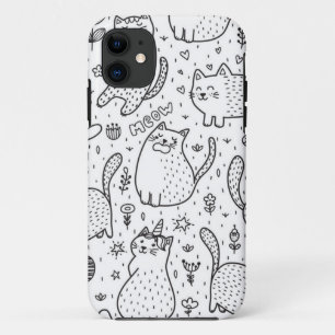 Capa Para iPhone 11 Padrão de Cat