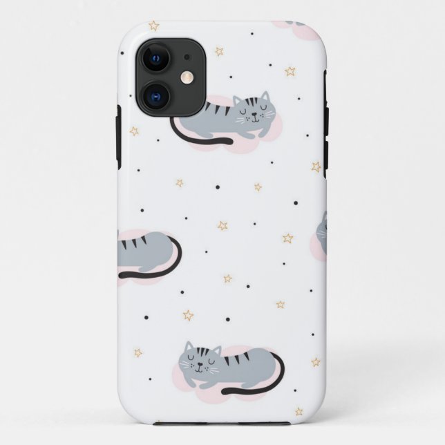 Capa Para iPhone 11 Padrão de Cat (Verso)