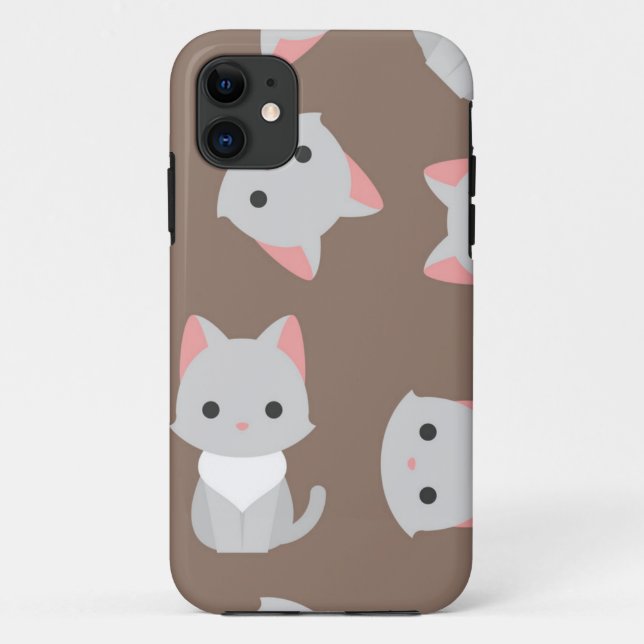 Capa Para iPhone 11 Padrão de Cat (Verso)