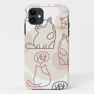Capa Para iPhone 11 Padrão de Cat