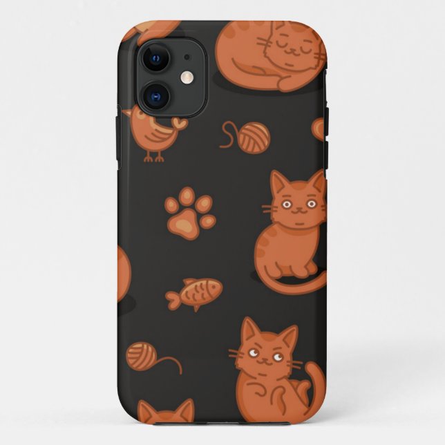 Capa Para iPhone 11 Padrão de Cat (Verso)