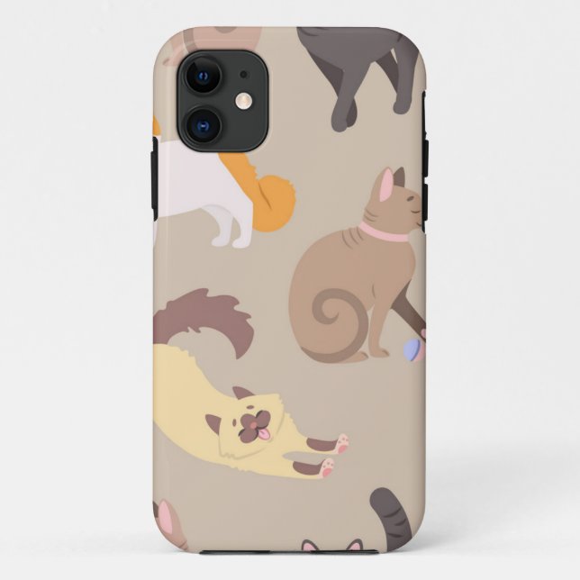 Capa Para iPhone 11 Padrão de Cat (Verso)