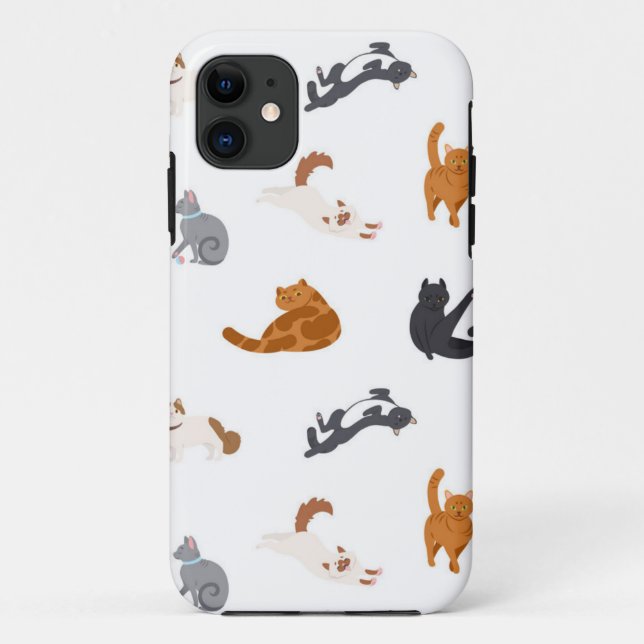 Capa Para iPhone 11 Padrão de Cat (Verso)