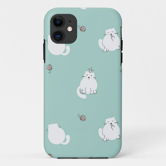 Capa Para iPhone 11 Padrão de Cat (Verso)