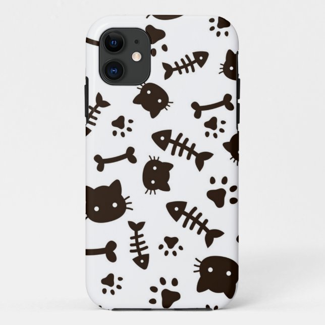 Capa Para iPhone 11 Padrão de Cat (Verso)