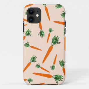 Capa Para iPhone 11 Padrão de Cenoura Laranja