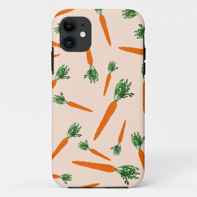 Capa Para iPhone 11 Padrão de Cenoura Laranja (Verso)