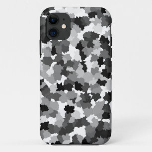 Capa Para iPhone 11 Padrão de Cinza Branca Preta