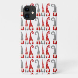 Capa Para iPhone 11 Padrão de Cinzas Brancas Vermelhas dos Gnomos do N