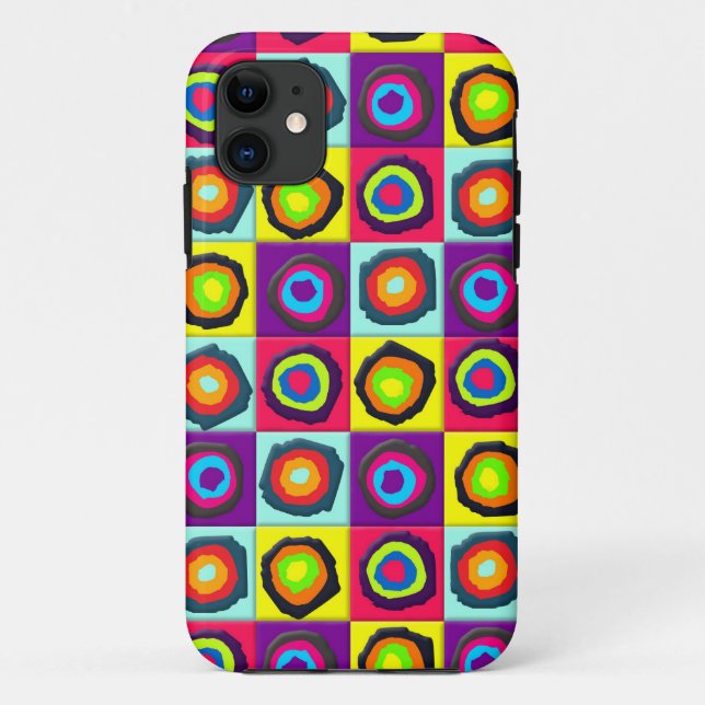 Capa Para iPhone 11 padrão de círculos (Verso)