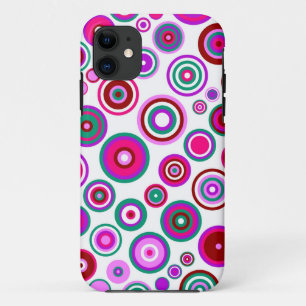 Capa Para iPhone 11 Padrão de Círculos Retroativos de abstrato Cor-d