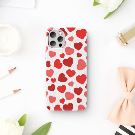 Capa Para iPhone 11 Padrão De Corações, Corações Vermelhos, Padrão De